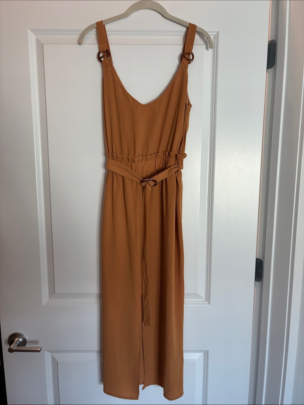 Women's Sleeveless Belted Maxi Dress in yellow